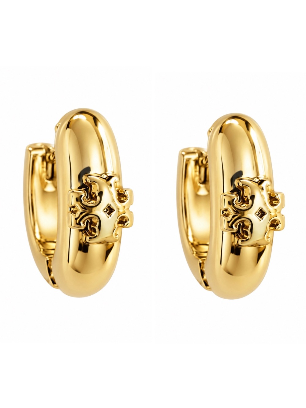 TORY BURCH • Liquid Gold Kira Huggies Hoop Earrings